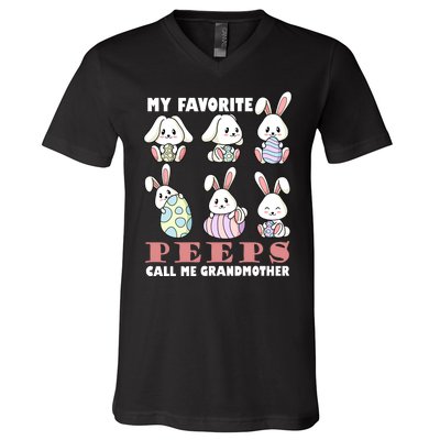 My Favorite Peeps Call Me Grandmother V-Neck T-Shirt