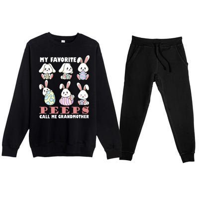 My Favorite Peeps Call Me Grandmother Premium Crewneck Sweatsuit Set