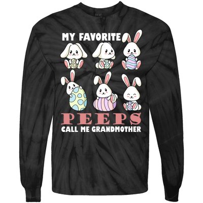 My Favorite Peeps Call Me Grandmother Tie-Dye Long Sleeve Shirt