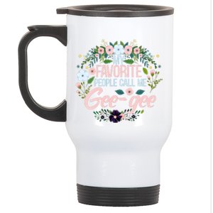 My Favorite People Call Me Geegee Xmas Momgrandma Vneck Stainless Steel Travel Mug