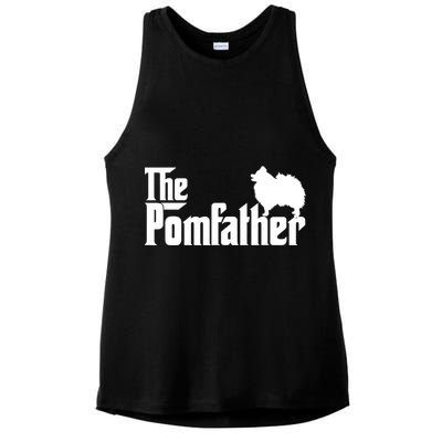 Mens Funny Pomeranian Father Dad The Pom Father Dog Lover TShirt Ladies PosiCharge Tri-Blend Wicking Tank