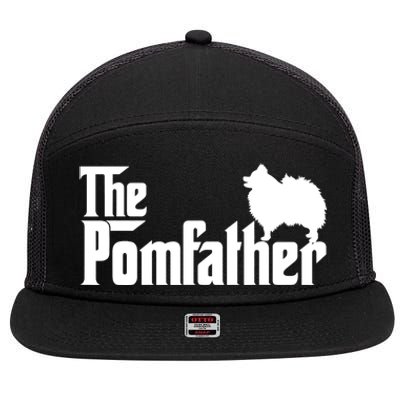 Mens Funny Pomeranian Father Dad The Pom Father Dog Lover TShirt 7 Panel Mesh Trucker Snapback Hat