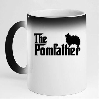 Mens Funny Pomeranian Father Dad The Pom Father Dog Lover TShirt 11oz Black Color Changing Mug