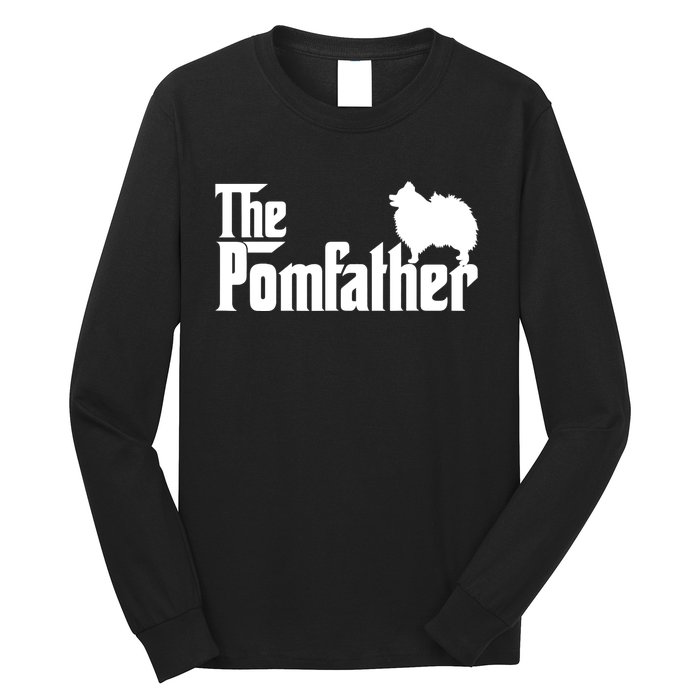 Mens Funny Pomeranian Father Dad The Pom Father Dog Lover TShirt Long Sleeve Shirt