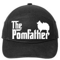 Mens Funny Pomeranian Father Dad The Pom Father Dog Lover TShirt 7-Panel Snapback Hat