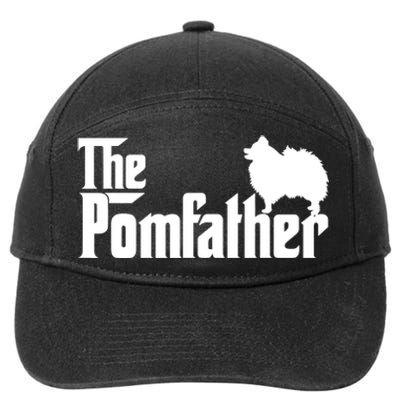 Mens Funny Pomeranian Father Dad The Pom Father Dog Lover TShirt 7-Panel Snapback Hat