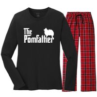 Mens Funny Pomeranian Father Dad The Pom Father Dog Lover TShirt Women's Long Sleeve Flannel Pajama Set 