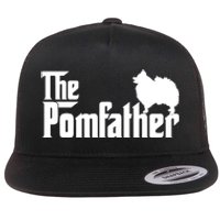 Mens Funny Pomeranian Father Dad The Pom Father Dog Lover TShirt Flat Bill Trucker Hat