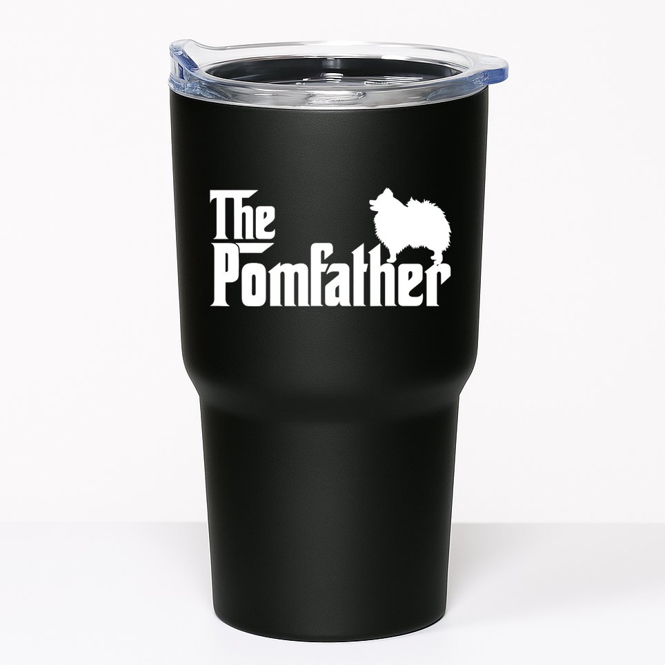 Mens Funny Pomeranian Father Dad The Pom Father Dog Lover TShirt Tumbler