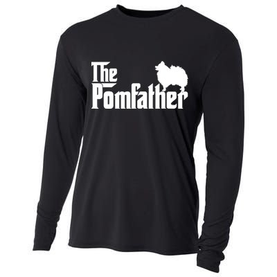 Mens Funny Pomeranian Father Dad The Pom Father Dog Lover TShirt Cooling Performance Long Sleeve Crew