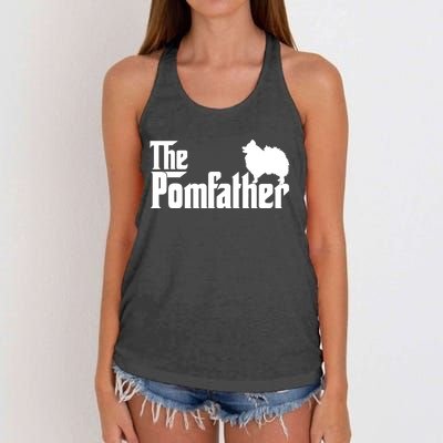 Mens Funny Pomeranian Father Dad The Pom Father Dog Lover TShirt Women's Knotted Racerback Tank