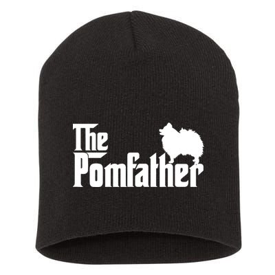 Mens Funny Pomeranian Father Dad The Pom Father Dog Lover TShirt Short Acrylic Beanie