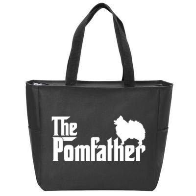 Mens Funny Pomeranian Father Dad The Pom Father Dog Lover TShirt Zip Tote Bag