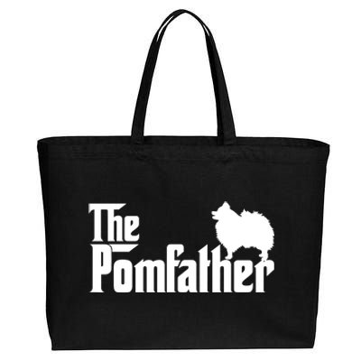 Mens Funny Pomeranian Father Dad The Pom Father Dog Lover TShirt Cotton Canvas Jumbo Tote