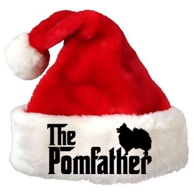 Mens Funny Pomeranian Father Dad The Pom Father Dog Lover TShirt Premium Christmas Santa Hat