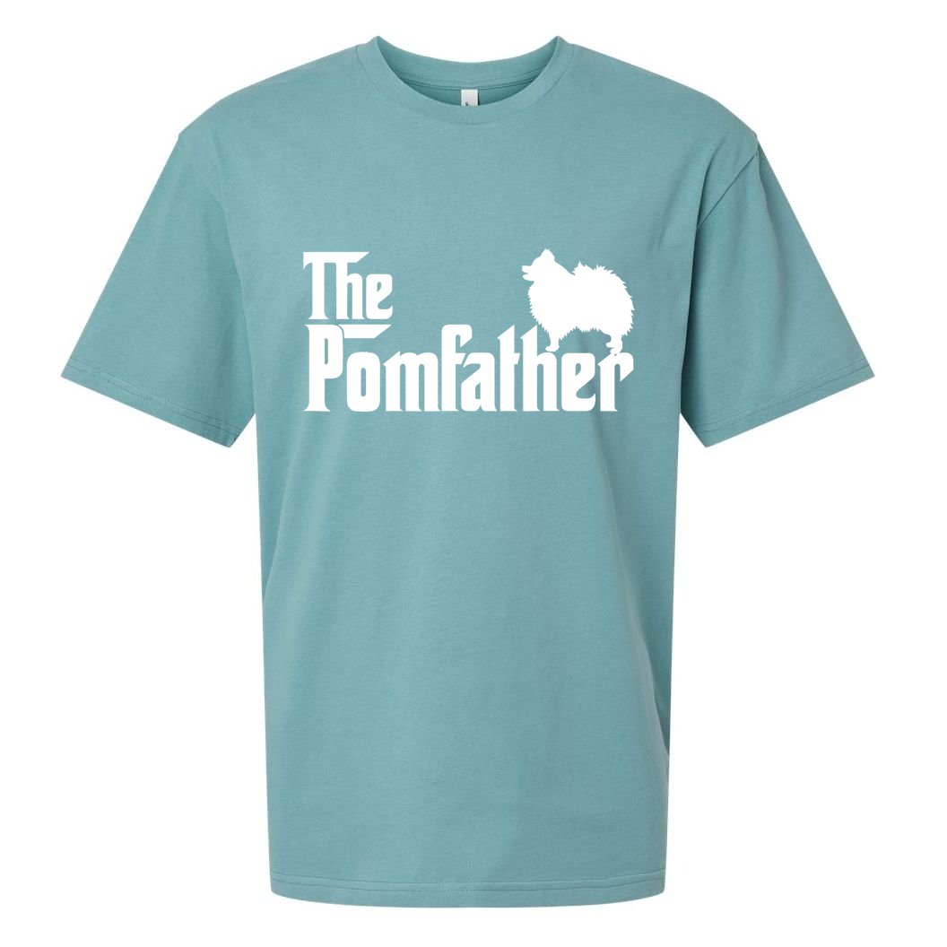 Mens Funny Pomeranian Father Dad The Pom Father Dog Lover TShirt Sueded Cloud Jersey T-Shirt
