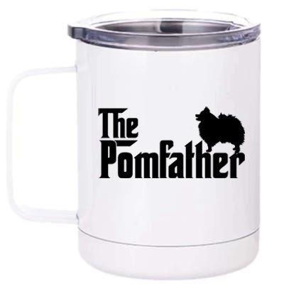 Mens Funny Pomeranian Father Dad The Pom Father Dog Lover TShirt 12 oz Stainless Steel Tumbler Cup