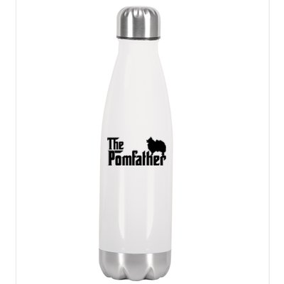 Mens Funny Pomeranian Father Dad The Pom Father Dog Lover TShirt Stainless Steel Insulated Water Bottle