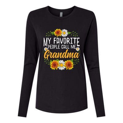 My Favorite People Call Me Grandma Mothers Day Gifts Womens Cotton Relaxed Long Sleeve T-Shirt