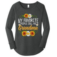 My Favorite People Call Me Grandma Mothers Day Gifts Women's Perfect Tri Tunic Long Sleeve Shirt