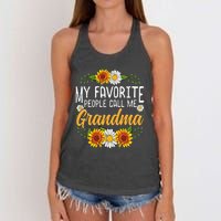 My Favorite People Call Me Grandma Mothers Day Gifts Women's Knotted Racerback Tank