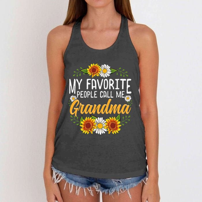 My Favorite People Call Me Grandma Mothers Day Gifts Women's Knotted Racerback Tank