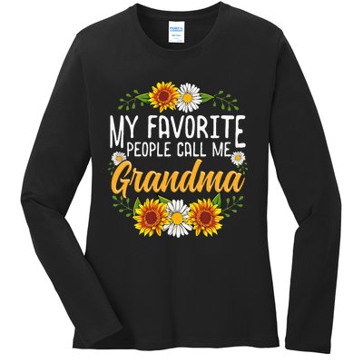 My Favorite People Call Me Grandma Mothers Day Gifts Ladies Long Sleeve Shirt