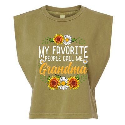 My Favorite People Call Me Grandma Mothers Day Gifts Garment-Dyed Women's Muscle Tee