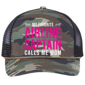 My Favorite Pilot Calls Me Mom N Airline Captain Lover Meaningful Gift Retro Rope Trucker Hat Cap