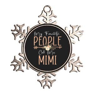 My Favorite People Call Me Mimi Mothers Day Floral Metallic Star Ornament