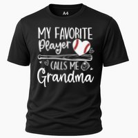 My Favorite Player Calls Me Grandma Baseball Heart Mothers Cooling Performance Crew T-Shirt