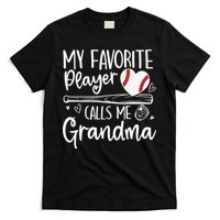 My Favorite Player Calls Me Grandma Baseball Heart Mothers T-Shirt