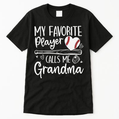 My Favorite Player Calls Me Grandma Baseball Heart Mothers Tall T-Shirt