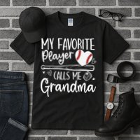 My Favorite Player Calls Me Grandma Baseball Heart Mothers Tall T-Shirt
