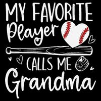 My Favorite Player Calls Me Grandma Baseball Heart Mothers Drawstring Bag