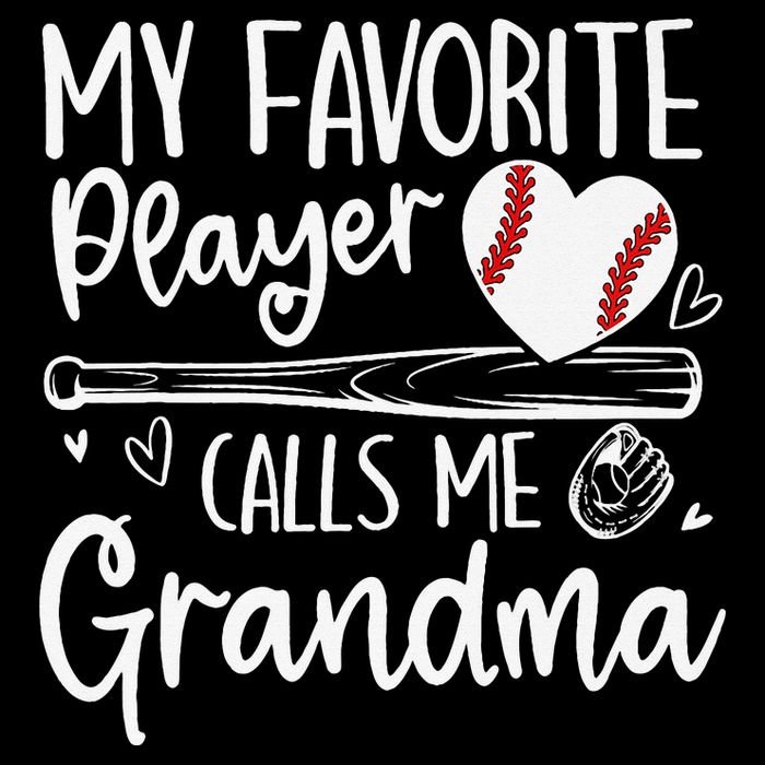 My Favorite Player Calls Me Grandma Baseball Heart Mothers Drawstring Bag