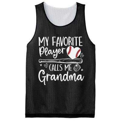 My Favorite Player Calls Me Grandma Baseball Heart Mothers Mesh Reversible Basketball Jersey Tank