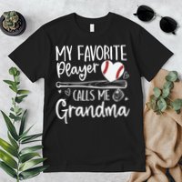 My Favorite Player Calls Me Grandma Baseball Heart Mothers Premium T-Shirt
