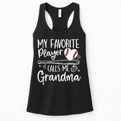 My Favorite Player Calls Me Grandma Baseball Heart Mothers Womens Tank Top
