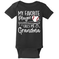 My Favorite Player Calls Me Grandma Baseball Heart Mothers Baby Bodysuit