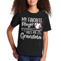 My Favorite Player Calls Me Grandma Baseball Heart Mothers Kids T-Shirt