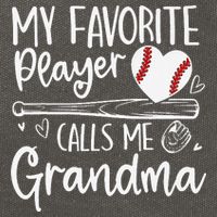 My Favorite Player Calls Me Grandma Baseball Heart Mothers Cotton Canvas Backpack