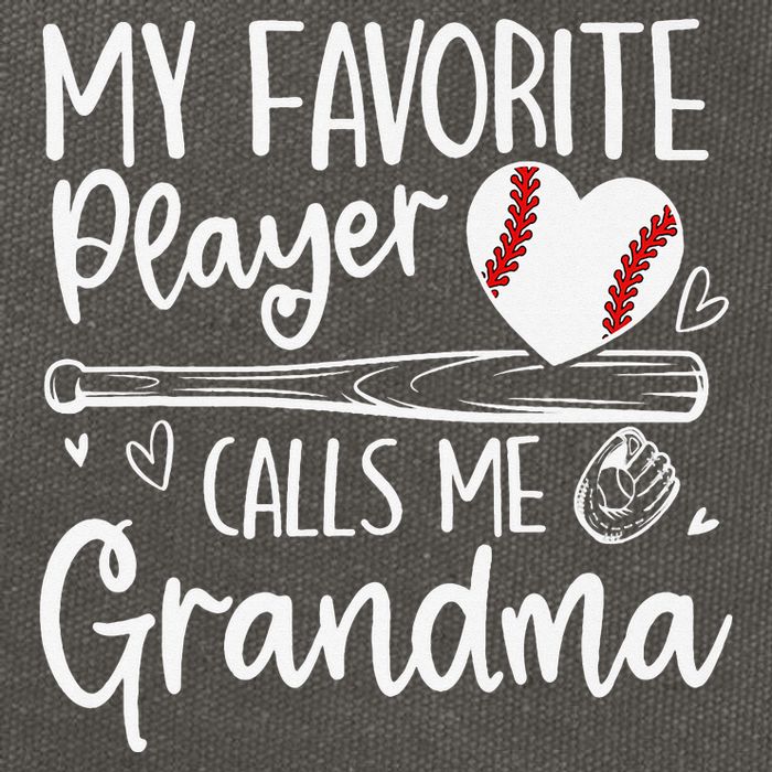 My Favorite Player Calls Me Grandma Baseball Heart Mothers Cotton Canvas Backpack