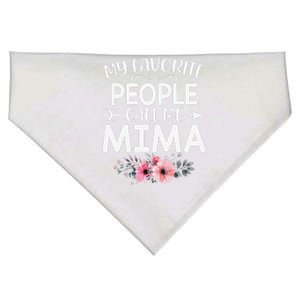 My Favorite People Call Me Mima Cute Pink Floral Mothers Day USA-Made Doggie Bandana