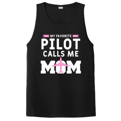 My Favorite Pilot Calls Me Mom Funny Flying Airplane Pilots Gift PosiCharge Competitor Tank