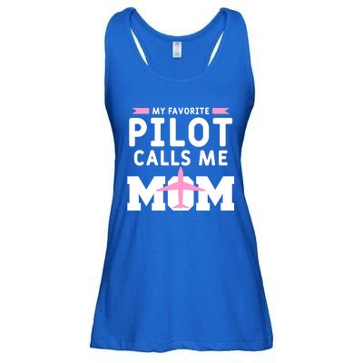 My Favorite Pilot Calls Me Mom Funny Flying Airplane Pilots Gift Ladies Essential Flowy Tank