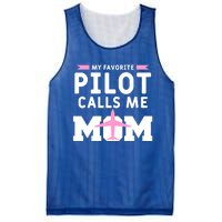 My Favorite Pilot Calls Me Mom Funny Flying Airplane Pilots Gift Mesh Reversible Basketball Jersey Tank