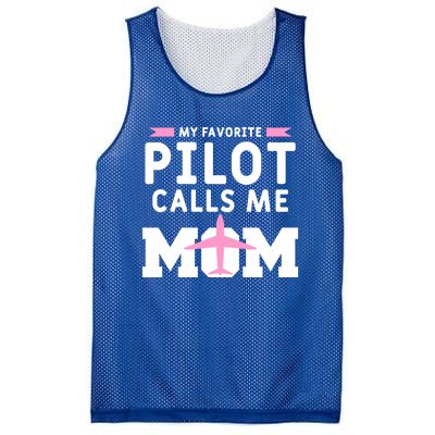 My Favorite Pilot Calls Me Mom Funny Flying Airplane Pilots Gift Mesh Reversible Basketball Jersey Tank