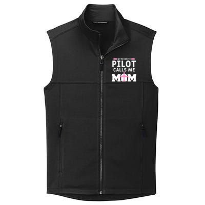 My Favorite Pilot Calls Me Mom Funny Flying Airplane Pilots Gift Collective Smooth Fleece Vest