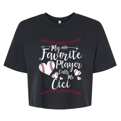 My Favorite Player Calls Me Cici Baseball Heart Bella+Canvas Jersey Crop Tee